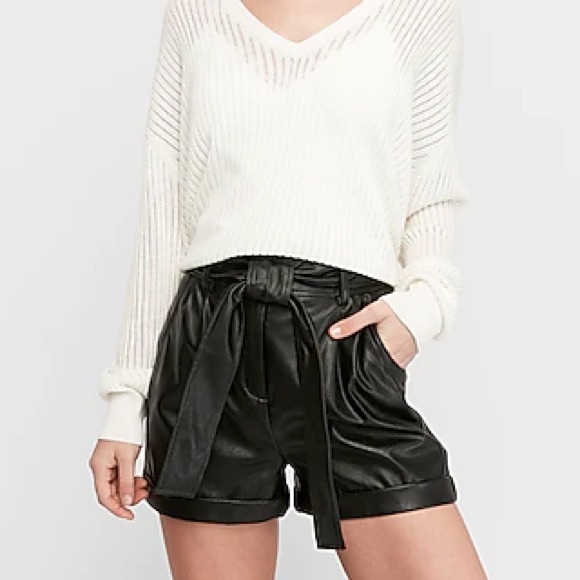 leather shorts express